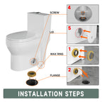 Compact One Piece Toilets for Small Bathroom Space, Modern Toilet with 17 Inch ADA Comfort Seat Height, 1.0/1.28 GPF Tornado Dual Flush,12 Inch Rougn In