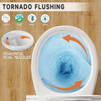 17 Inch Compact Tall Toilets for Bathrooms,ADA Comfort Chair Height Seat for Seniors,Two Piece Toilets Seat Height 17.5 Inch,Tornado Single Flush 1.28 GPF,12 Inch Rough-in