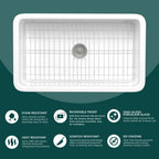 Miuara White Kitchen Sink Drop In Fireclay Wet Bar Sink Dual Mount Single Bowl Bar Sink Topmount Undermount Kitchen Sink - Miuara LLC