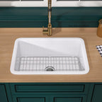 Miuara White Kitchen Sink Drop In Fireclay Wet Bar Sink Dual Mount Single Bowl Bar Sink Topmount Undermount Kitchen Sink - Miuara LLC